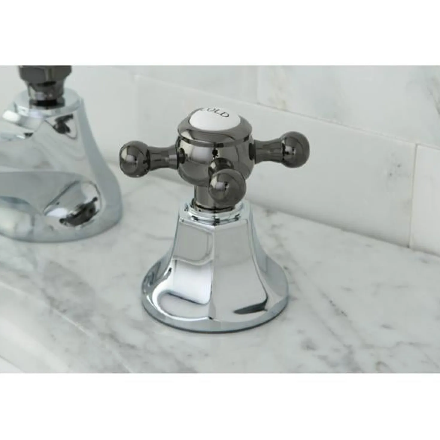Kingston Brass Water Onyx 8" to 16" Widespread Lavatory Faucet with Brass Pop-up Drain