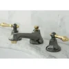 Kingston Brass Water Onyx 8" to 16" Widespread Three Hole Lavatory Faucet with Brass Pop-up Drain