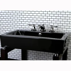 Kingston Brass Water Onyx Widespread Lavatory Faucet with Brass Pop-up Drain