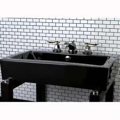 Kingston Brass Water Onyx Widespread Lavatory Faucet with Brass Pop-up Drain