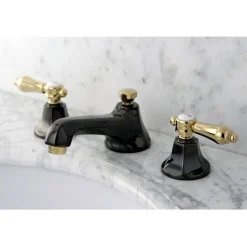 Kingston Brass Water Onyx Widespread Lavatory Faucet with Brass Pop-up Drain