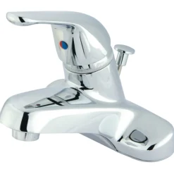 Kingston Brass Water Saving Chatham Centerset Lavatory Faucet with Single Lever Handle and Brass Pop-up