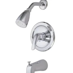 Kingston Brass Water Saving Chatham Tub and Shower Faucet with Water Savings Showerhead and Single Lever Handle