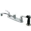 Kingston Brass Water Saving Magellan Centerset Kitchen Faucet with Lever Handles and Sprayer