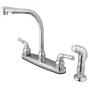Kingston Brass Water Saving Magellan Centerset Kitchen Faucet with Matching Side Sprayer