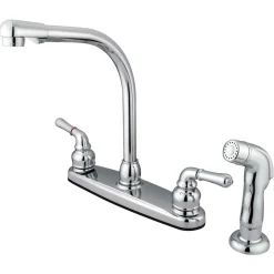 Kingston Brass Water Saving Magellan Centerset Kitchen Faucet with Matching Side Sprayer