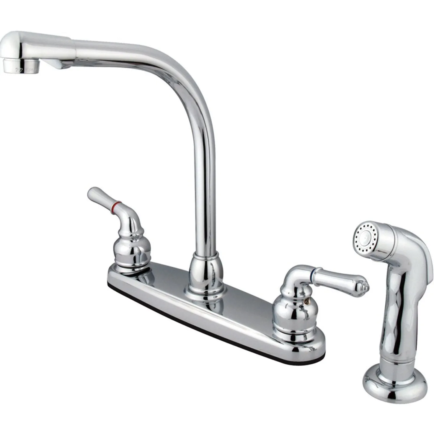 Kingston Brass Water Saving Magellan Centerset Kitchen Faucet with Matching Side Sprayer