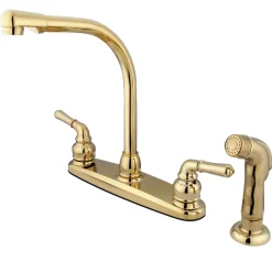 Kingston Brass Water Saving Magellan Centerset Kitchen Faucet with Matching Side Sprayer
