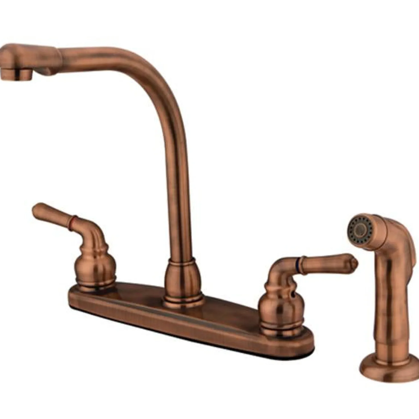 Kingston Brass Water Saving Magellan Centerset Kitchen Faucet with Matching Side Sprayer