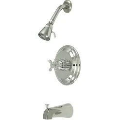 Kingston Brass Water Saving Metropolitan Tub and Shower Faucet with Cross Handles