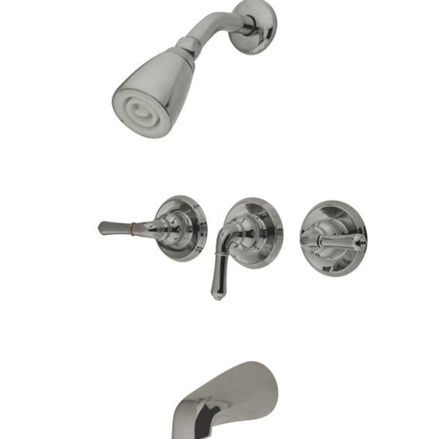 Kingston Brass Water Saving Magellan 3-Handle Tub and Shower Faucet with Water Savings Showerhead