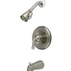 Kingston Brass Water Saving Magellan Single Handle Lever Tub and Shower Faucet with 1.5GPM Showerhead