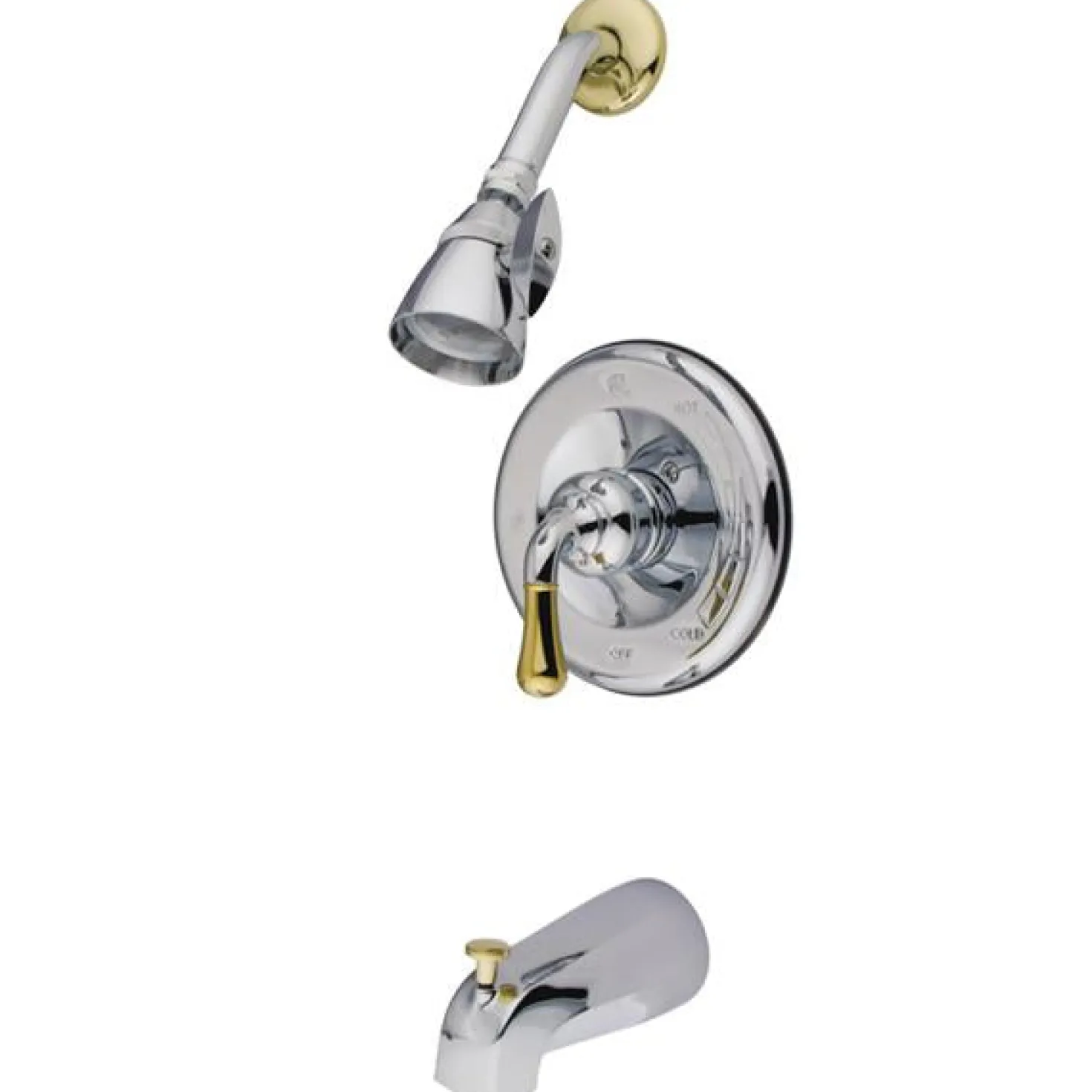 Kingston Brass Water Saving Magellan Single Handle Lever Tub and Shower Faucet with 1.5GPM Showerhead