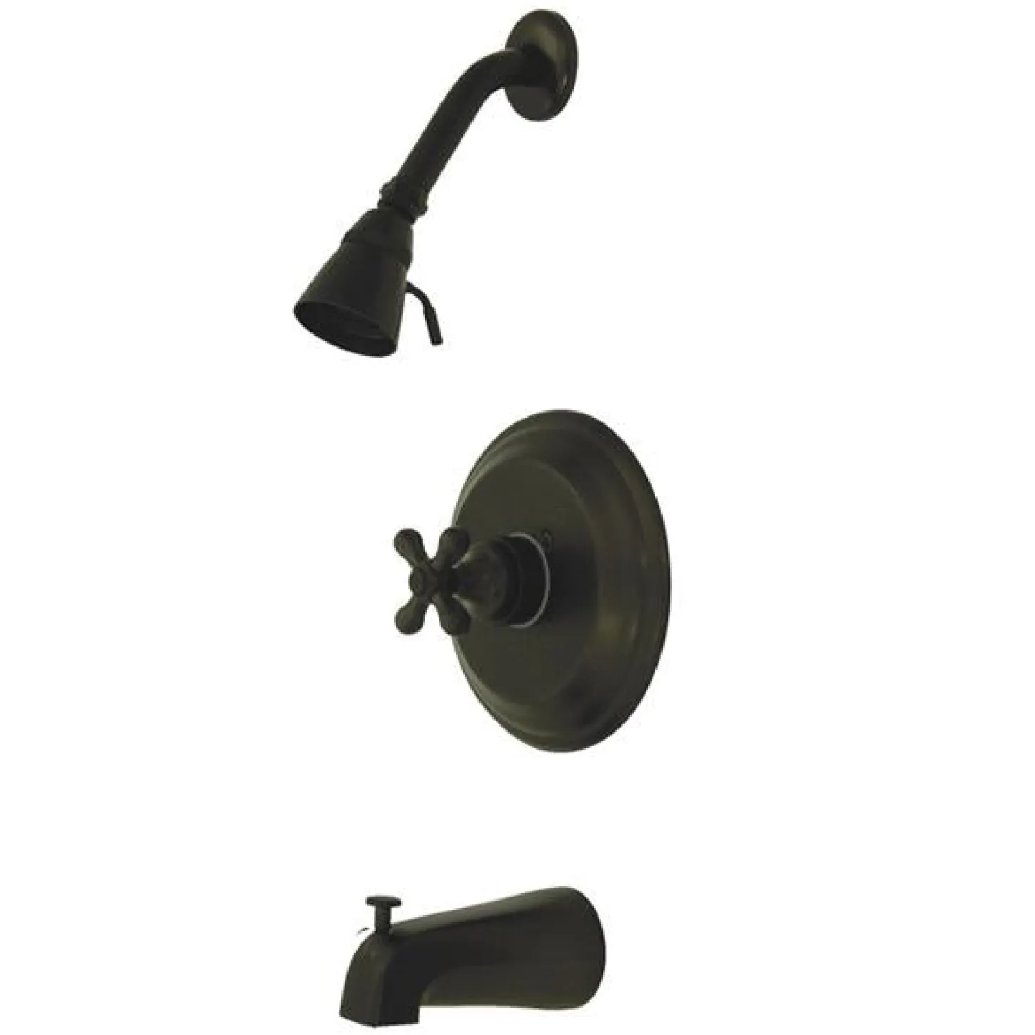 Kingston Brass Water Saving Restoration Tub and Shower Faucet with Cross Handles