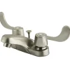 Kingston Brass Water Saving Vista Centerset Lavatory Faucet with Blade Handles and Brass Pop Up