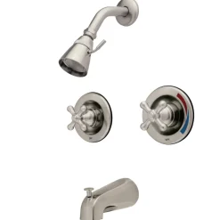 Kingston Brass Water Saving Vintage Tub and Shower Faucet with Pressure Balanced Valve and Dual Handle