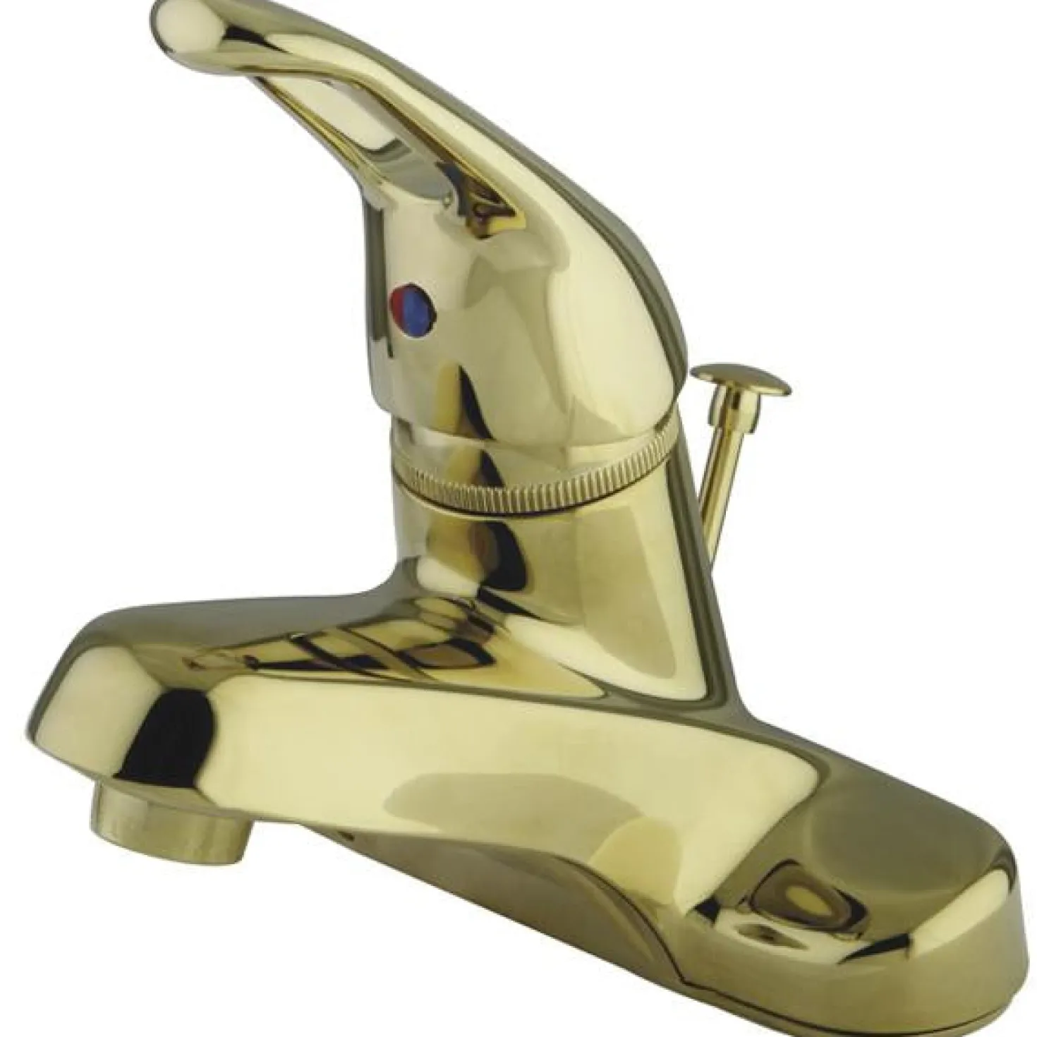 Kingston Brass Water Saving Wyndham Centerset Lavatory Faucet with Single Loop Handle and Brass Pop-up