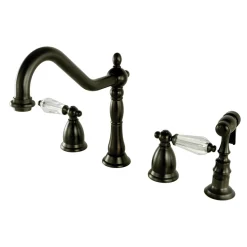 Kingston Brass Widespread Kitchen Faucet with Brass Sprayer