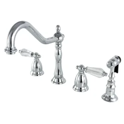 Kingston Brass Widespread Kitchen Faucet with Brass Sprayer