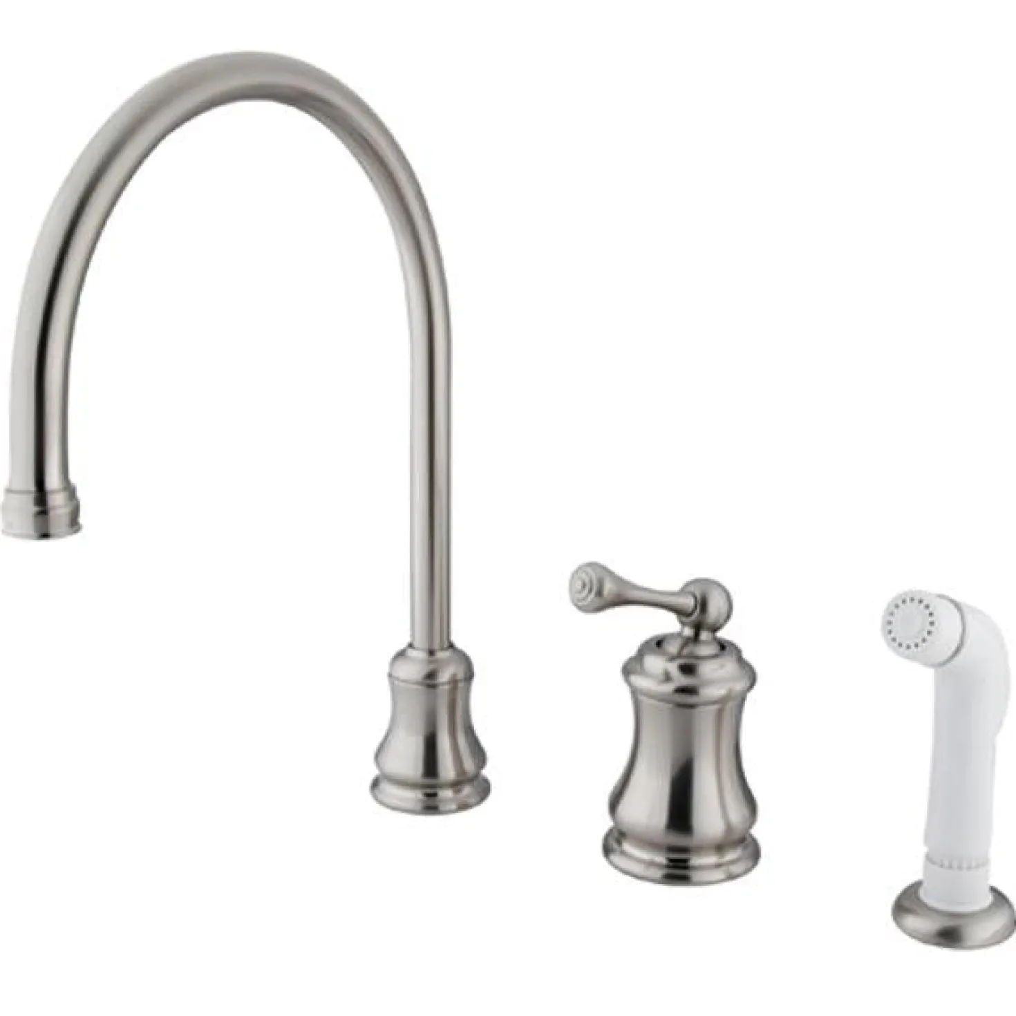 Kingston Brass Widespread Single Handle Kitchen Faucet with Non-Metallic Sprayer