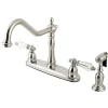 Kingston Brass Wilshire 8" Centerset Kitchen Faucet with Brass Sprayer