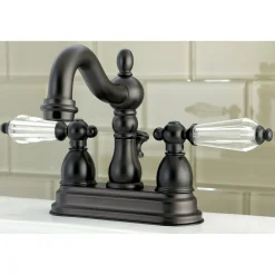 Kingston Brass Wilshire Classic 4" Centerset Lavatory Faucet with Brass Pop-up