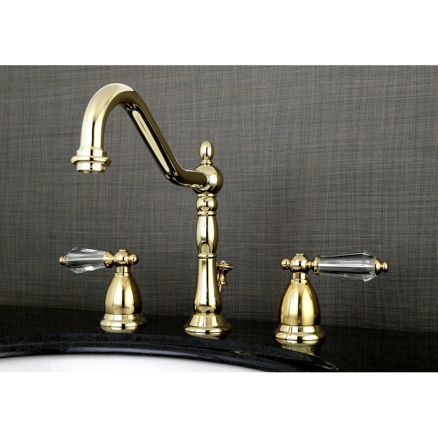 Kingston Brass Wilshire 8" to 16" Widespread Lavatory Faucet with Brass Pop-up