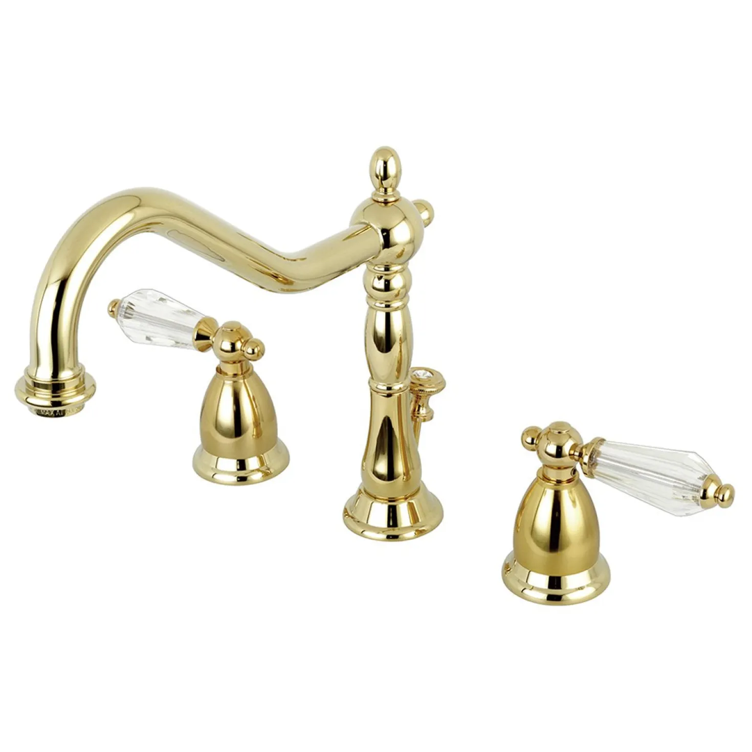 Kingston Brass Wilshire 8" to 16" Widespread Lavatory Faucet with Brass Pop-up