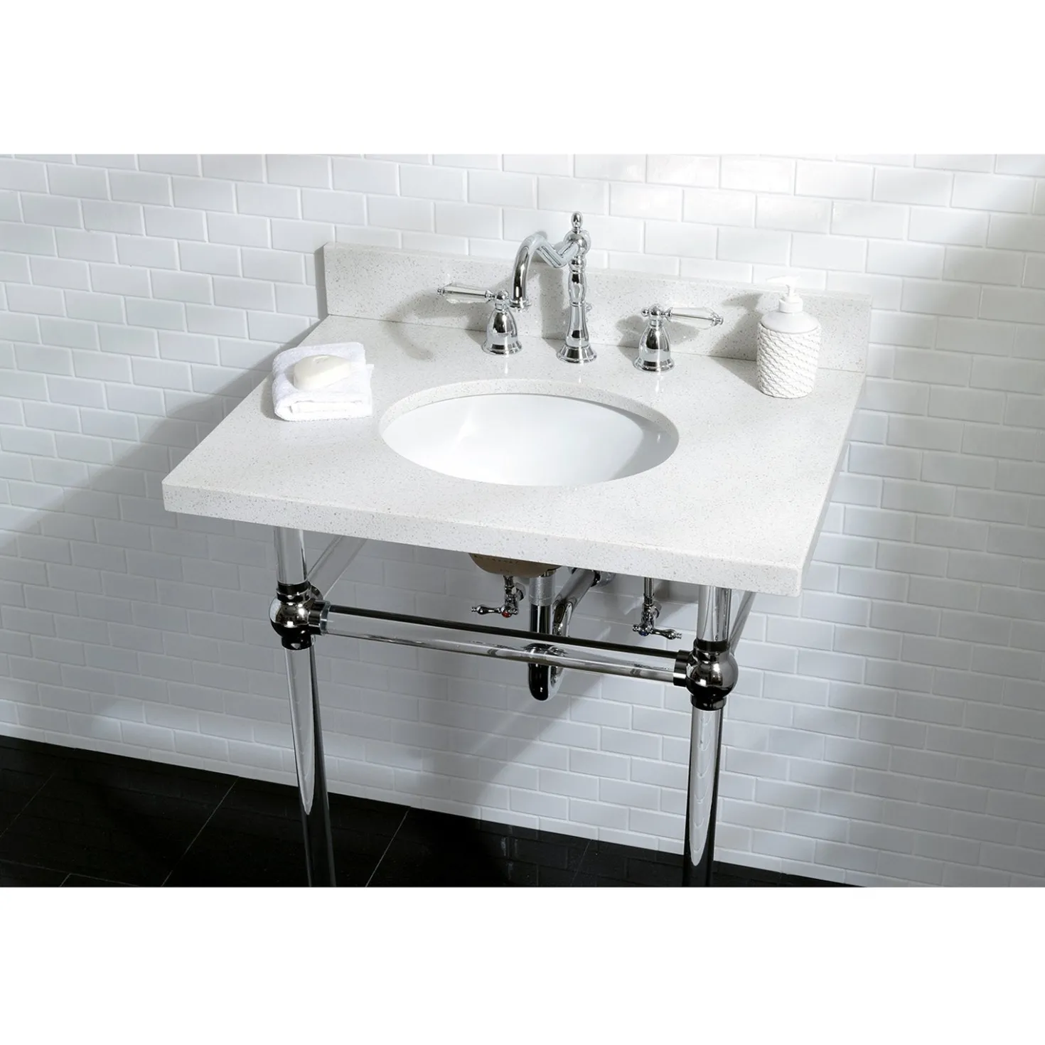 Kingston Brass Wilshire 8" to 16" Widespread Lavatory Faucet with Brass Pop-up
