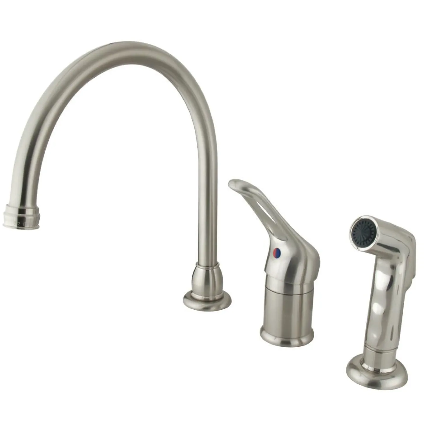Kingston Brass Wyndham Single Loop Handle Kitchen Faucet with Non-Metallic Side Sprayer