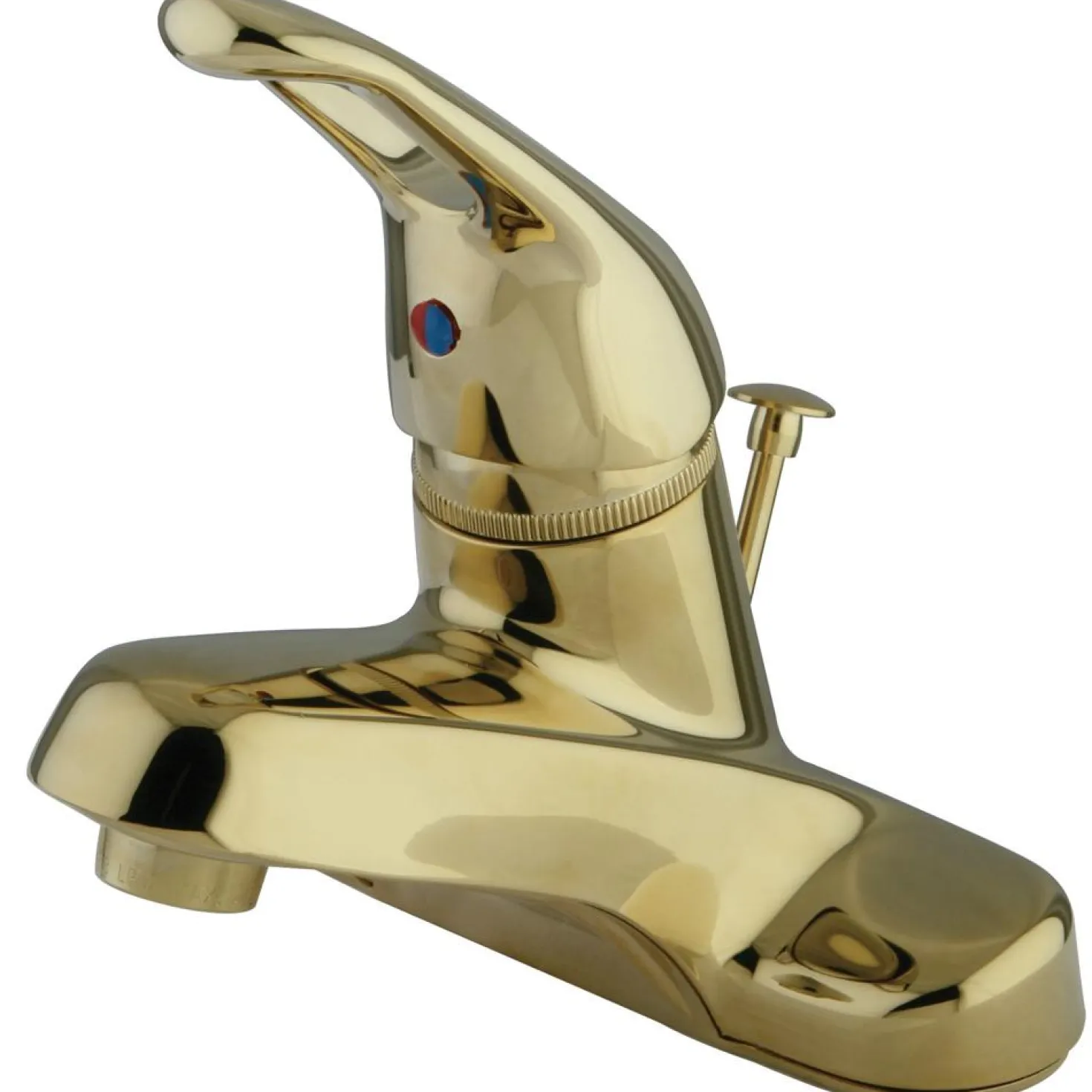 Kingston Brass Wyndham Single Handle 4" Centerset Lavatory Faucet with Brass Pop-up in Polished Brass