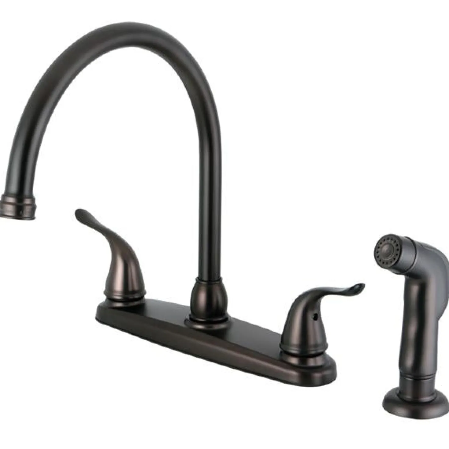Kingston Brass Yosemite 8-Inch Centerset Kitchen Faucet with Matching Side Sprayer