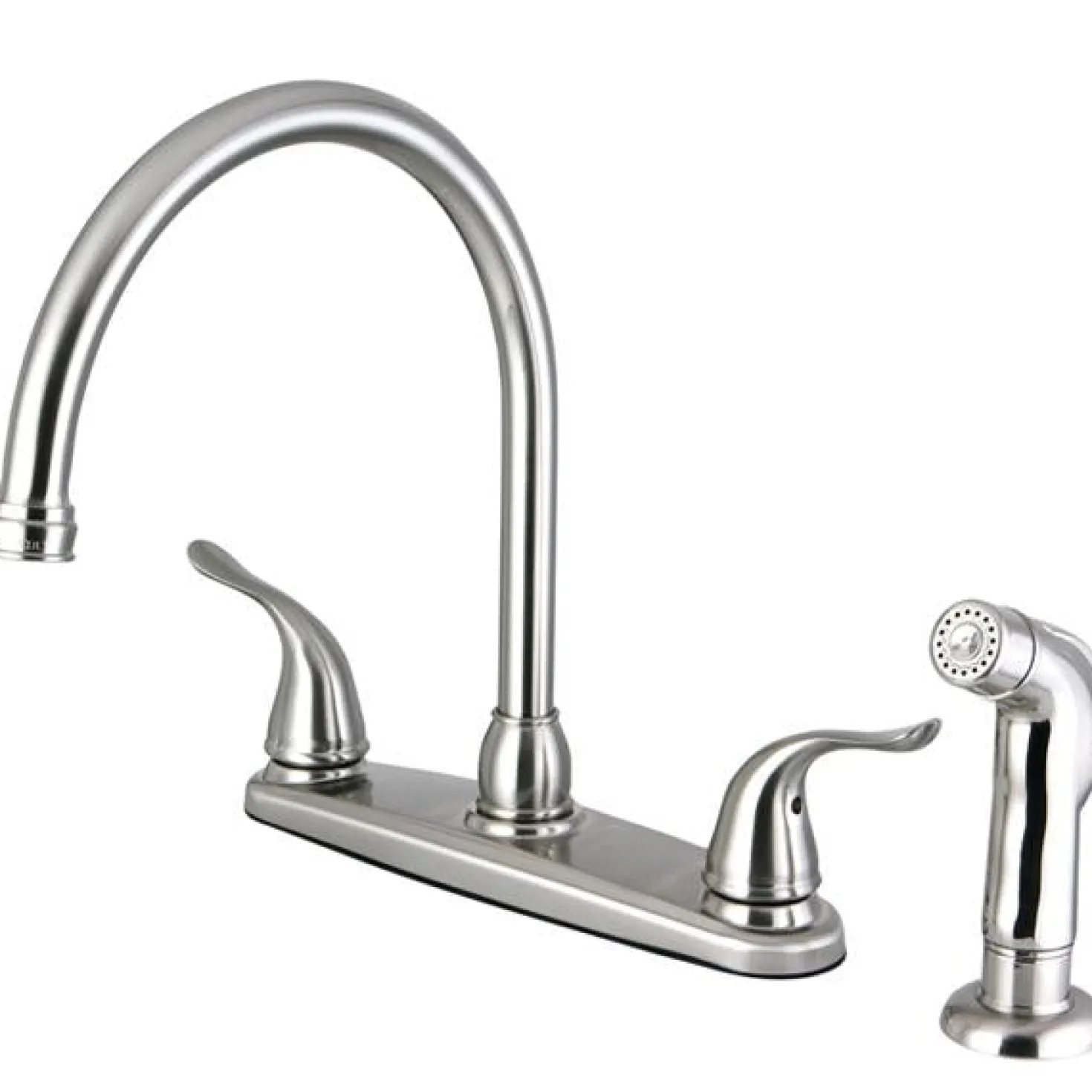 Kingston Brass Yosemite 8-Inch Centerset Kitchen Faucet with Matching Side Sprayer