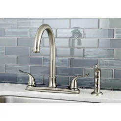 Kingston Brass Yosemite 8-Inch Centerset Kitchen Faucet with Side Sprayer