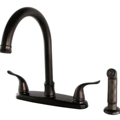 Kingston Brass Yosemite 8-Inch Centerset Kitchen Faucet with Side Sprayer