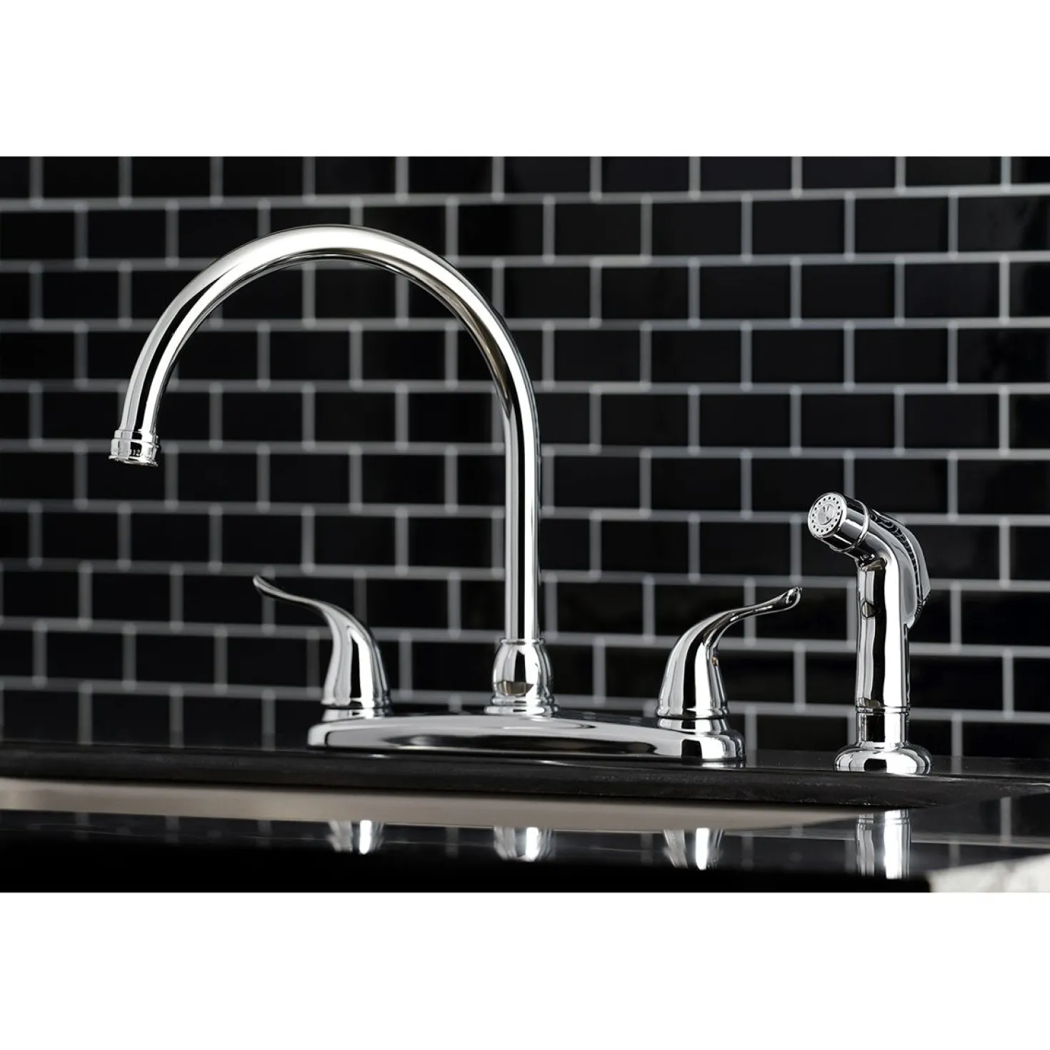 Kingston Brass Yosemite 8-Inch Centerset Kitchen Faucet with Sprayer