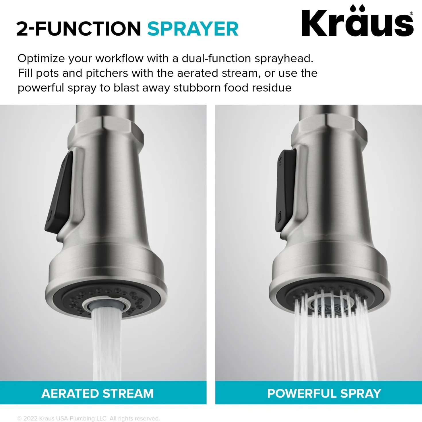 KRAUS Allyn Black Stainless Nut & Bolt Diamond Cut Kitchen Faucet