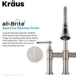 KRAUS Allyn Bridge Faucet with Pull-Down Sprayhead in Spot Free Stainless Steel