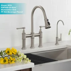 KRAUS Allyn Bridge Faucet with Pull-Down Sprayhead in Spot Free Stainless Steel