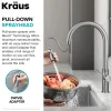 KRAUS Allyn Brushed Gold Single Handle Kitchen Faucet with Diamond Cut