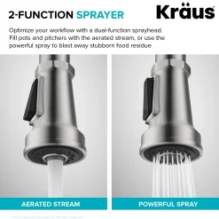 KRAUS Allyn Chrome Nut & Bolt Diamond Cut Kitchen Faucet