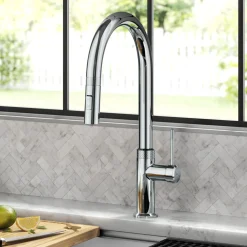 KRAUS Allyn Chrome Single Handle Kitchen Faucet with Diamond Cut- ** Discontinued