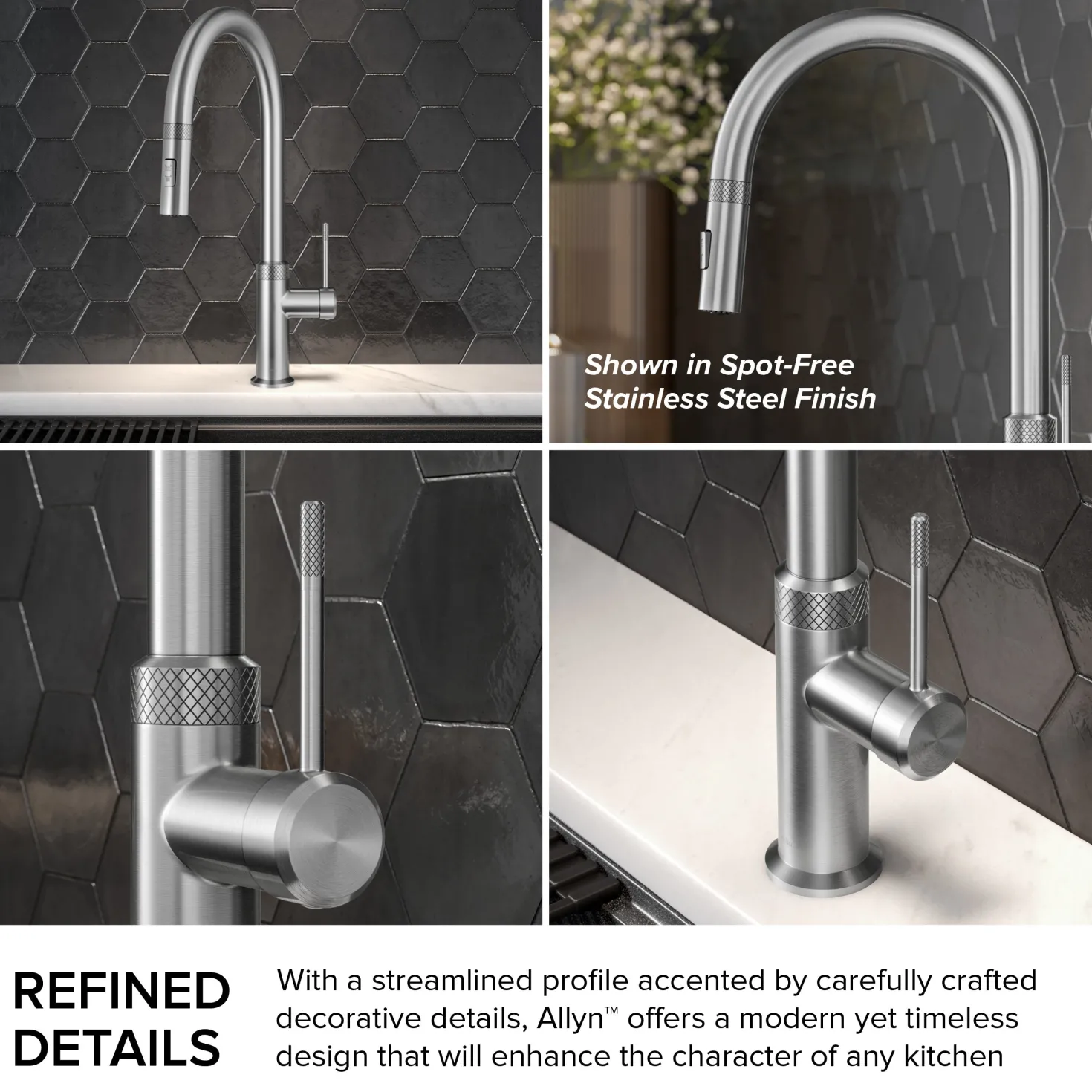 KRAUS Allyn Chrome Single Handle Kitchen Faucet with Diamond Cut- ** Discontinued