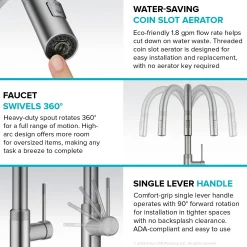 KRAUS Allyn Chrome Single Handle Kitchen Faucet with Diamond Cut- ** Discontinued