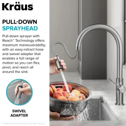 KRAUS Allyn Chrome Single Handle Kitchen Faucet with Diamond Cut- ** Discontinued