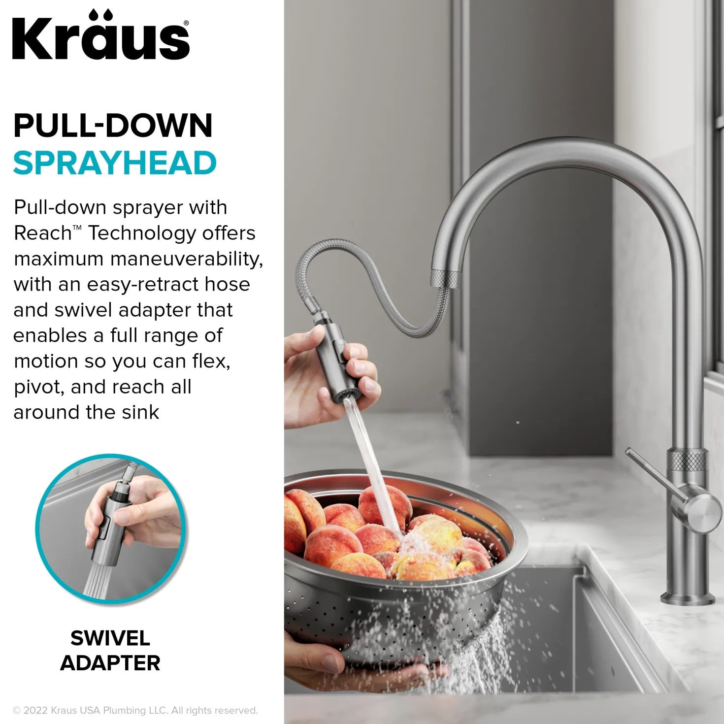 KRAUS Allyn Chrome Single Handle Kitchen Faucet with Diamond Cut- ** Discontinued
