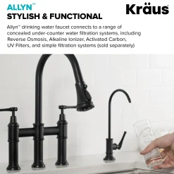 KRAUS Allyn Drinking Water Dispenser Kitchen Faucet in Matte Black