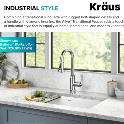 KRAUS Allyn Industrial Pull-Down Kitchen Faucet in Chrome
