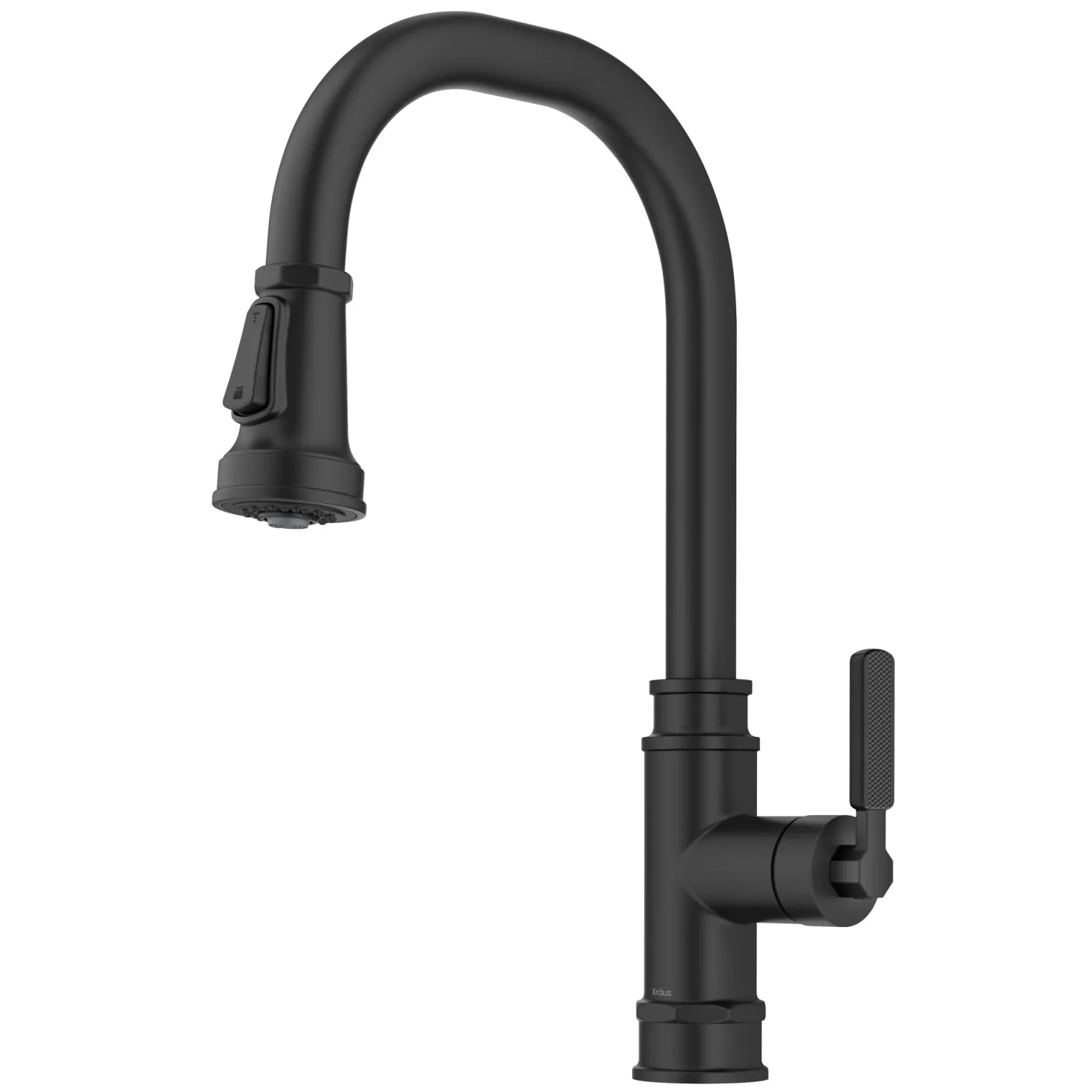KRAUS Allyn Industrial Pull-Down Kitchen Faucet in Matte Black