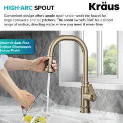 KRAUS Allyn Industrial Pull-Down Kitchen Faucet in Matte Black